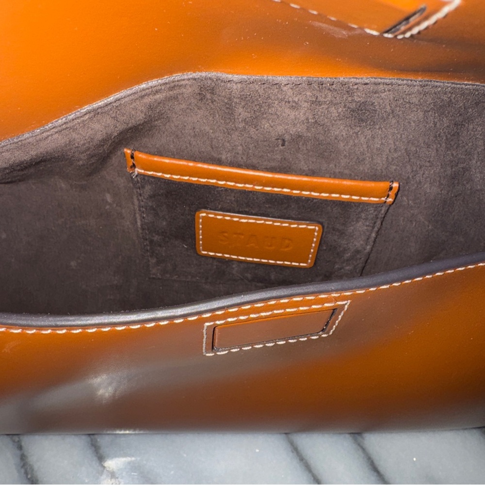 Staud Brown Leather Handbag - New - Picture 5 of 7